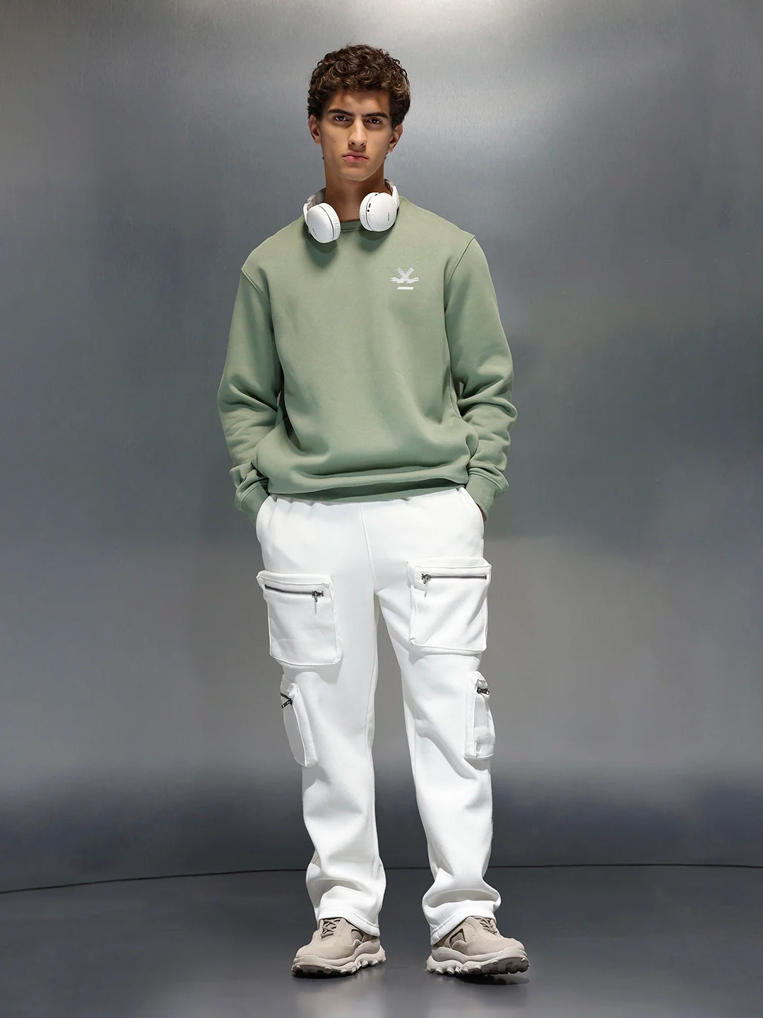 Men's Straight Fit 3D Pocket Cargo | Off White - Image 2
