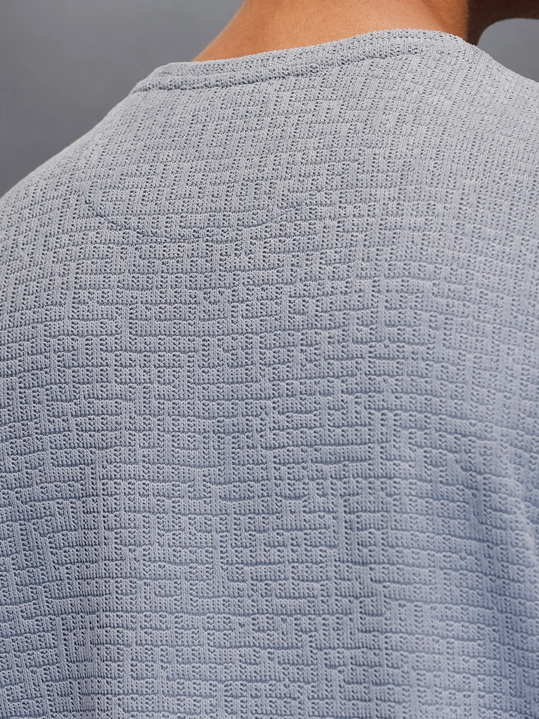 Men's Textured Oversized T-shirt | Grey - Image 5