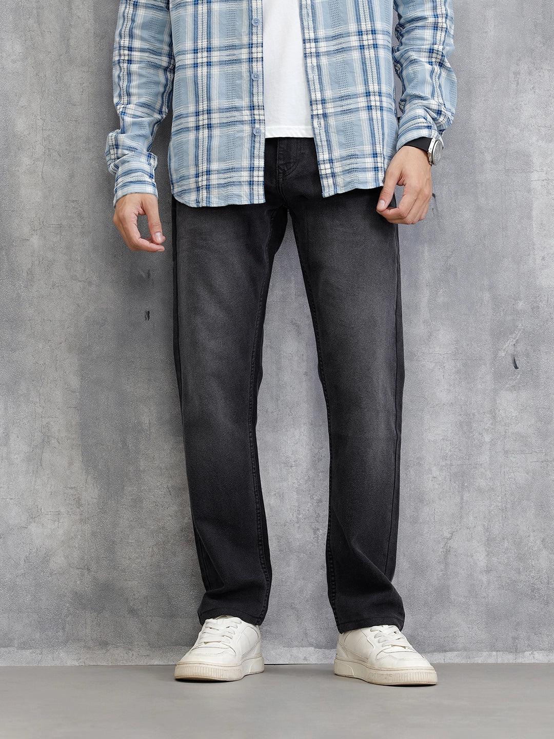 Mid Washed Relaxed Fit Jeans | Grey