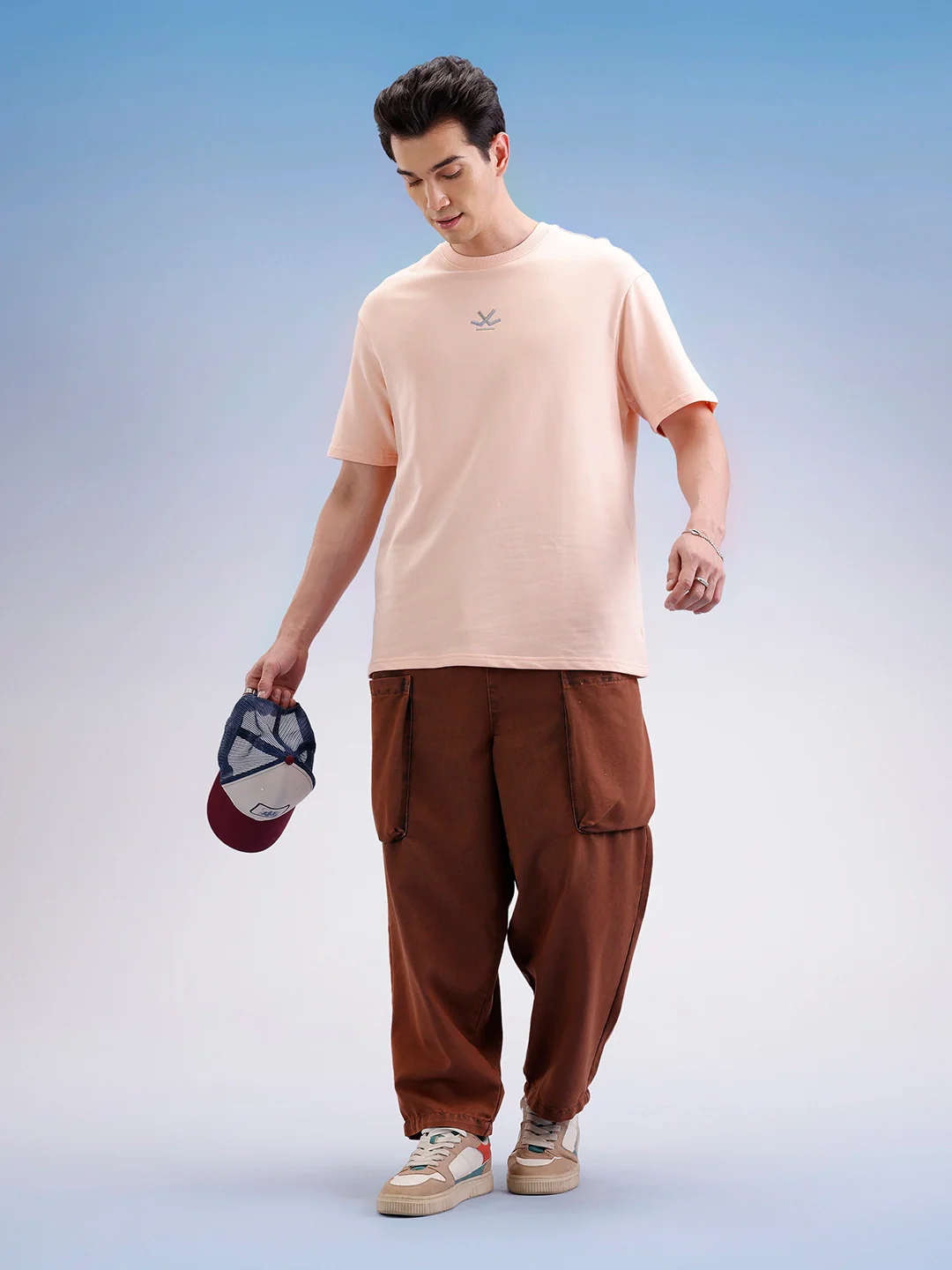 Oversized Back Printed T-Shirt | Peach - Image 2