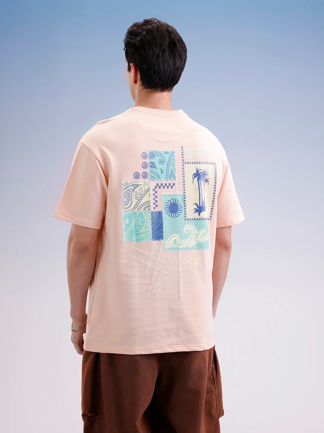 Oversized Back Printed T-Shirt | Peach - Image 3