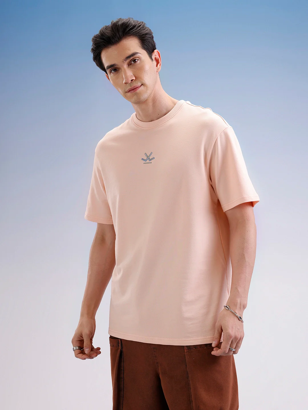 Oversized Back Printed T-Shirt | Peach - Image 4