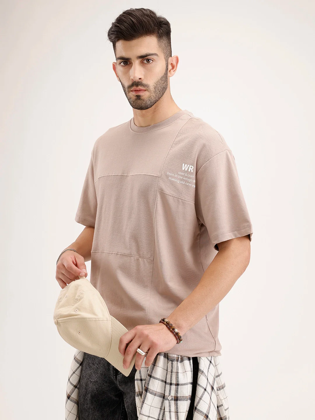 Oversized Cut & Sew T-Shirt | Brown