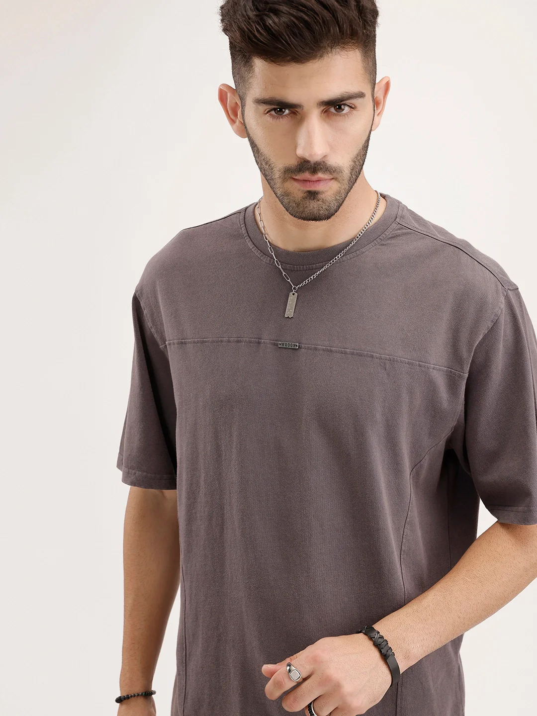 Oversized Cut & Sew T-Shirt | Dark Grey