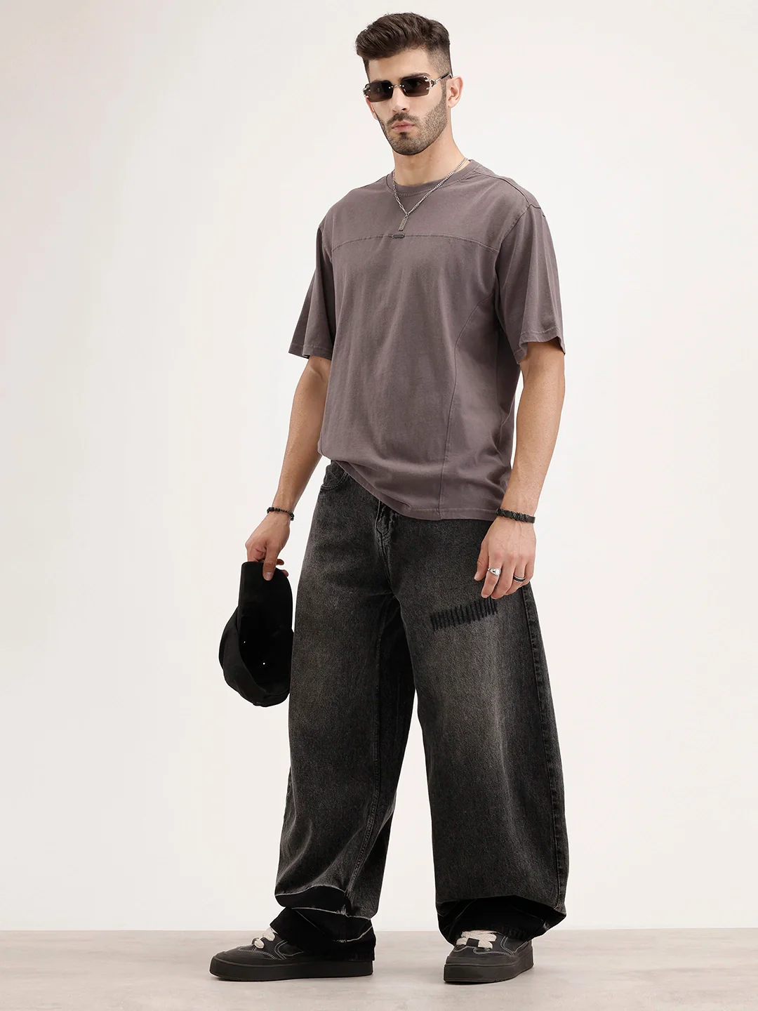 Oversized Cut & Sew T-Shirt | Dark Grey - Image 2