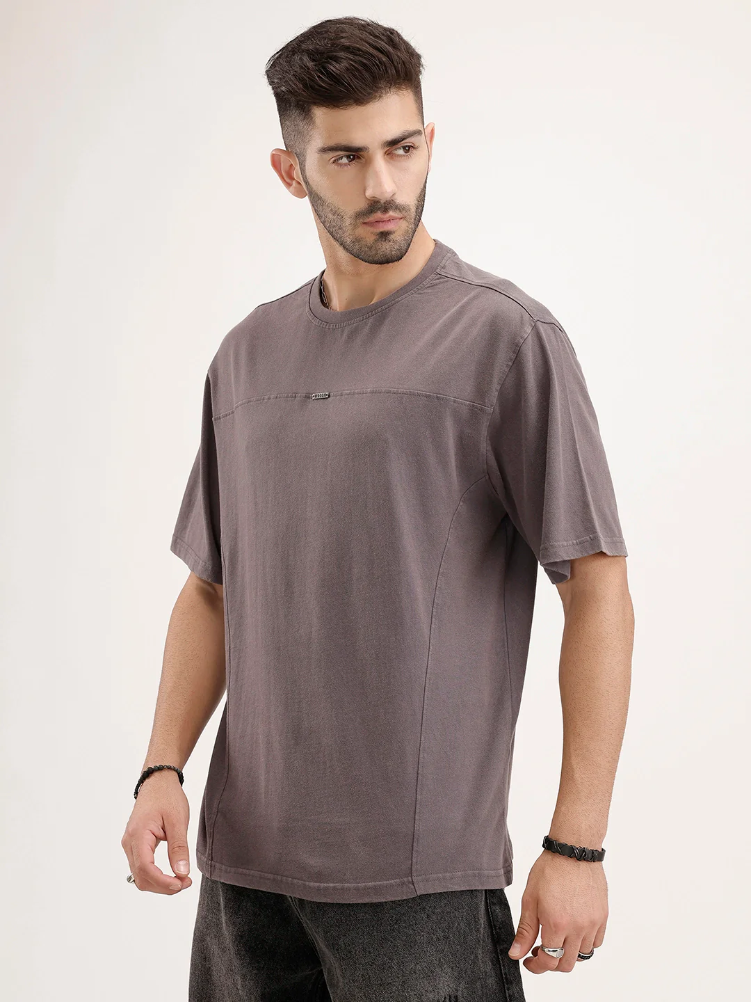 Oversized Cut & Sew T-Shirt | Dark Grey - Image 4