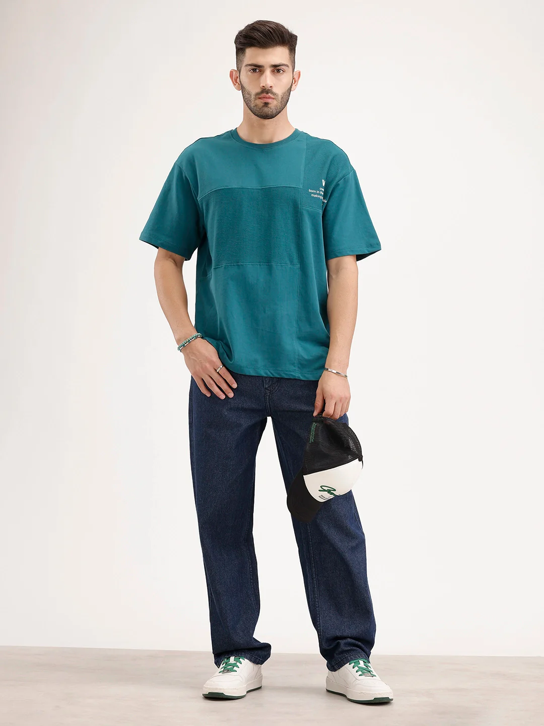 Oversized Cut & Sew T-Shirt | Green - Image 2