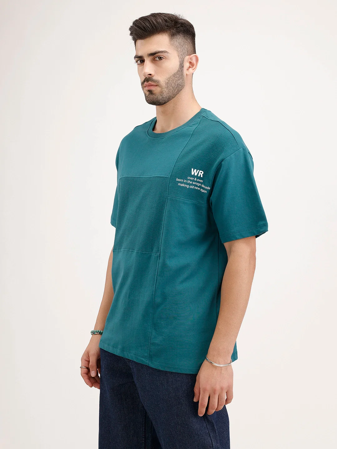 Oversized Cut & Sew T-Shirt | Green - Image 4