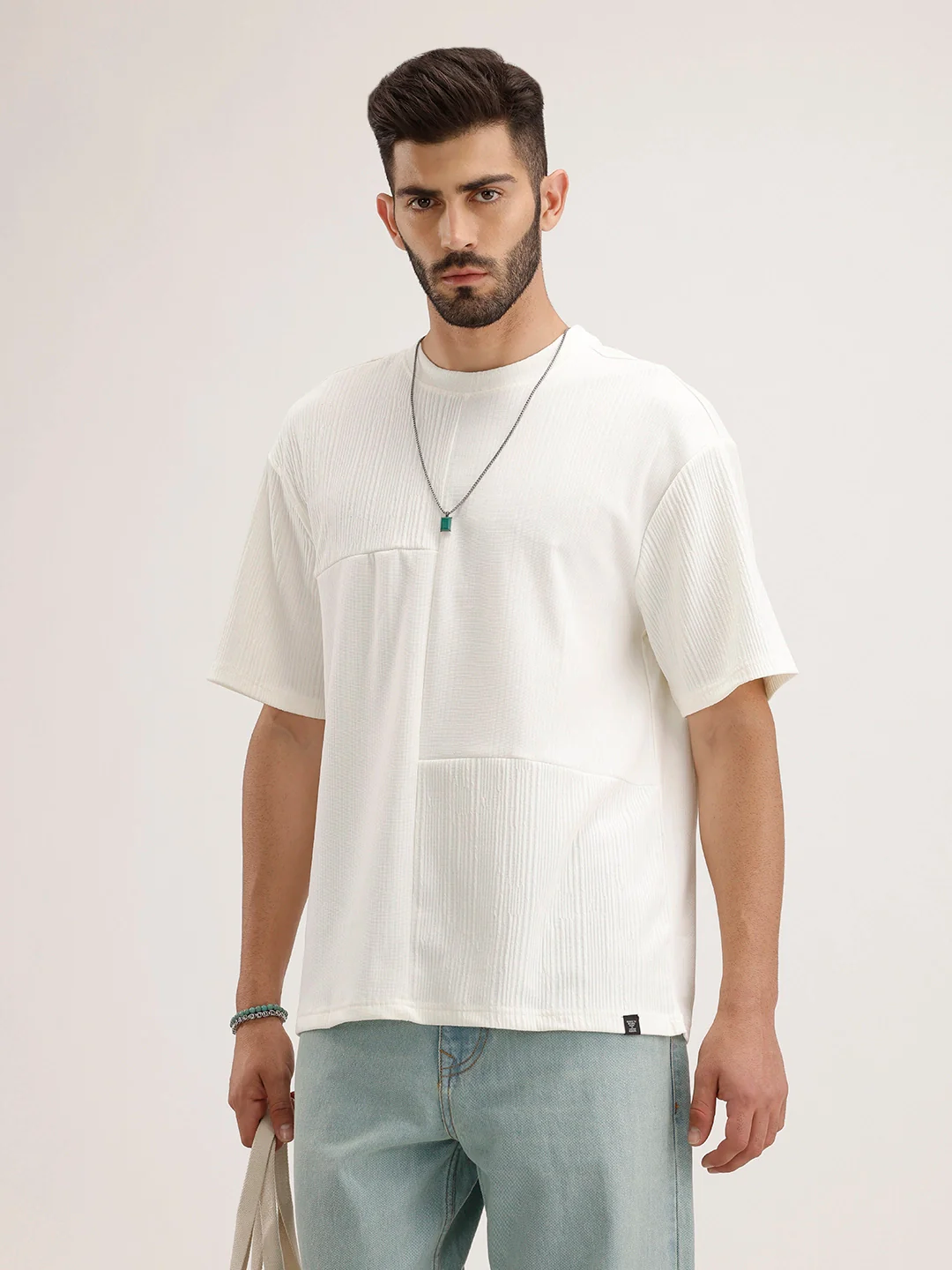 Oversized Cut & Sew T-Shirt | White