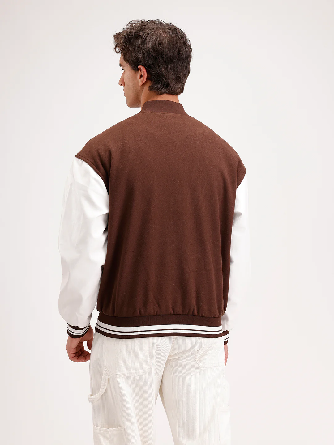 Oversized Embroidered Bomber Jacket | Brown - Image 3