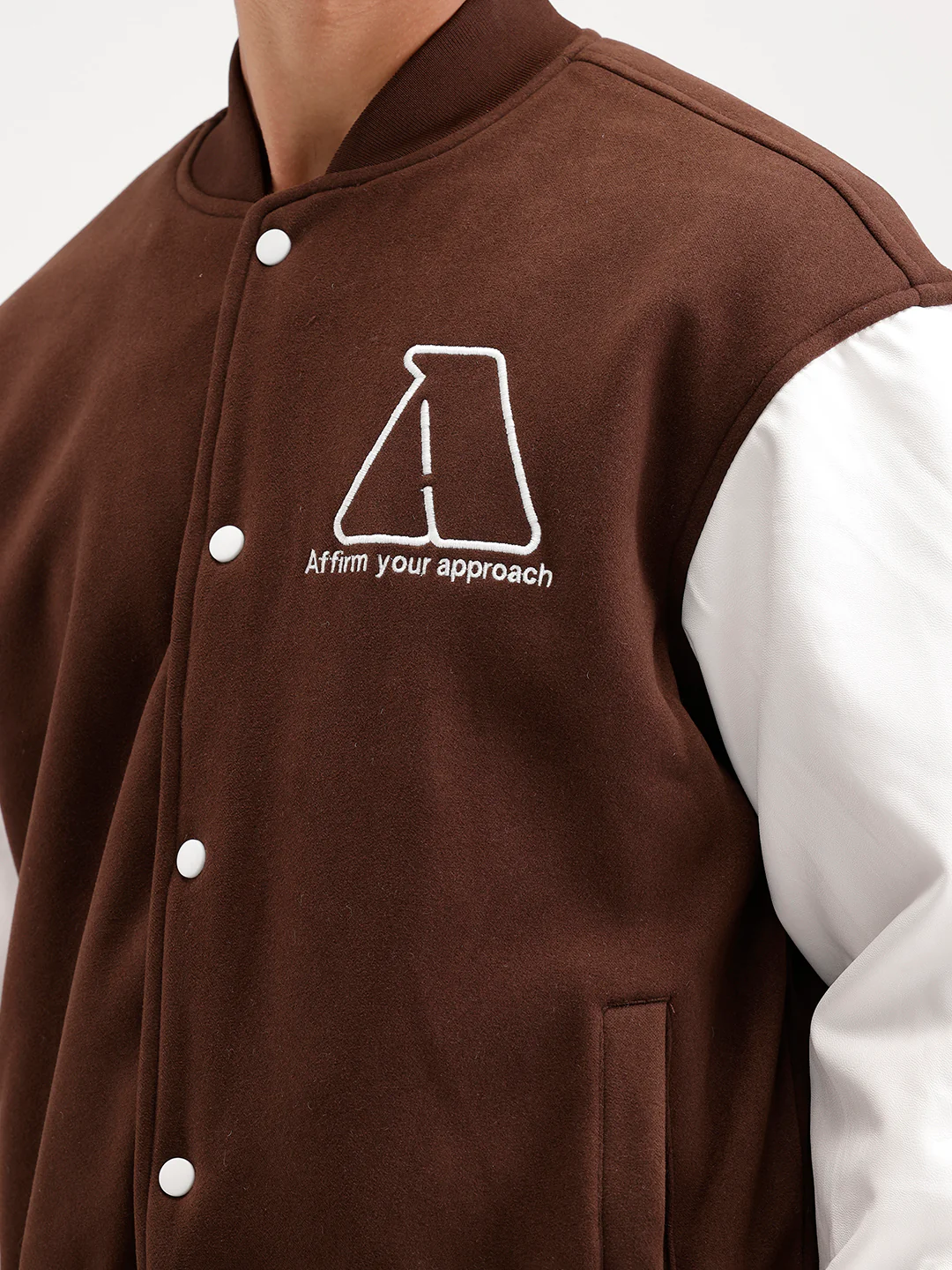 Oversized Embroidered Bomber Jacket | Brown - Image 5