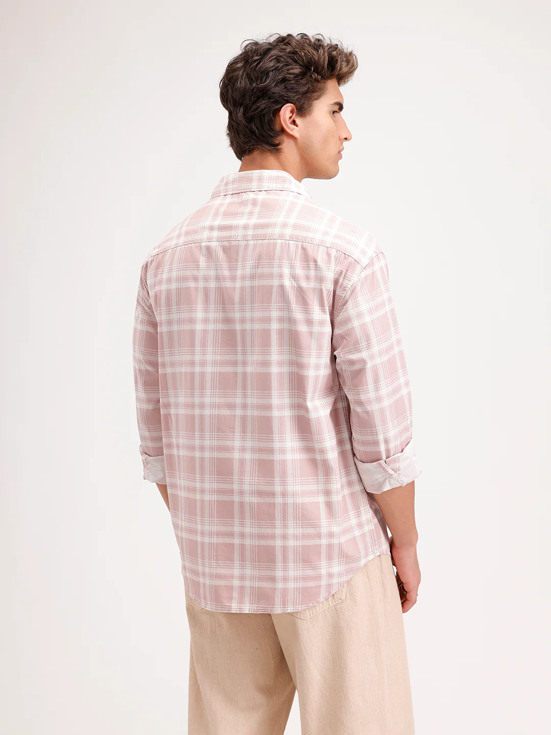 Oversized Fit Checkered Shirt | Pink - Image 3