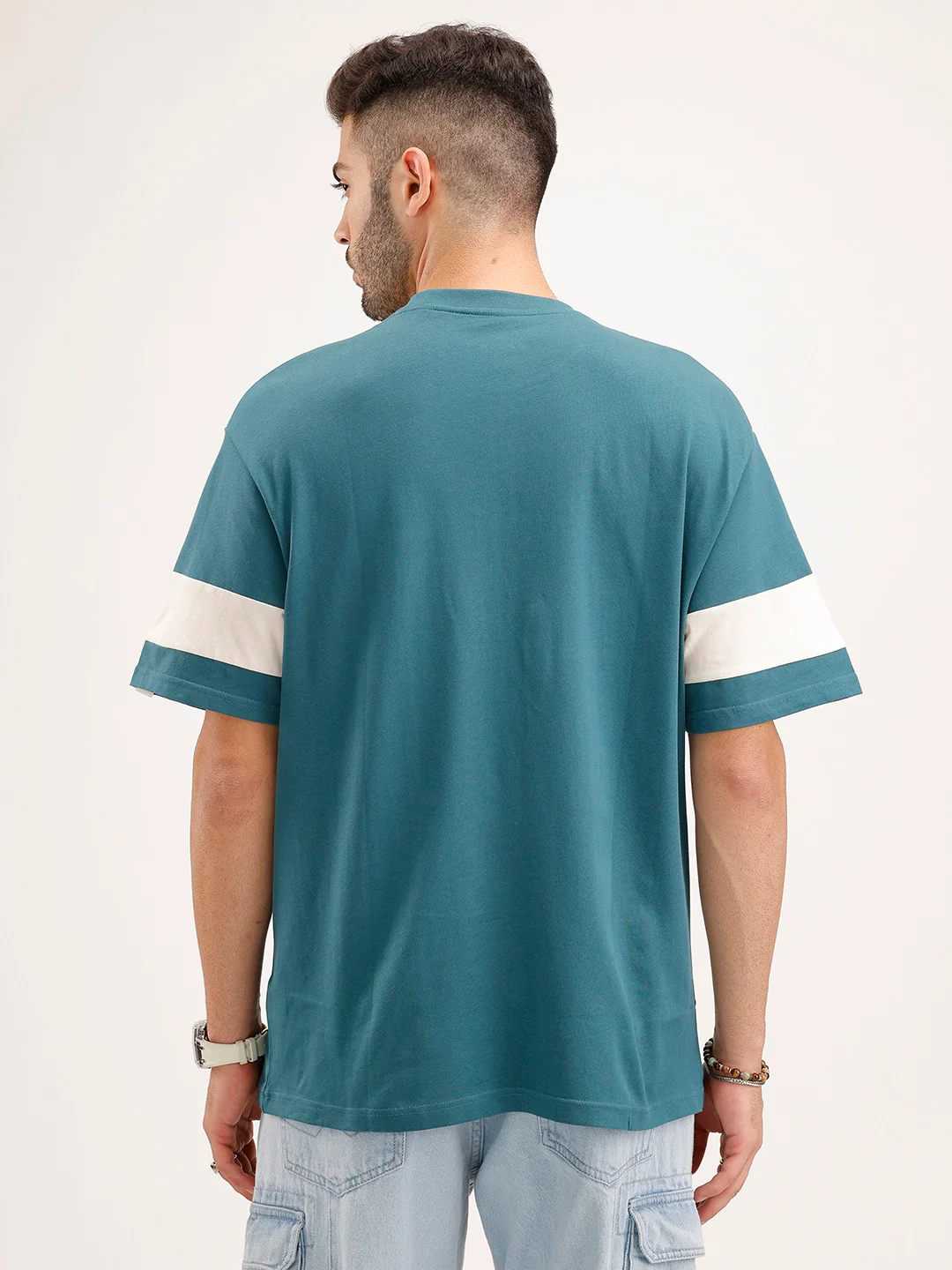 Oversized Fit Cut & Sew T-Shirt | Green - Image 3