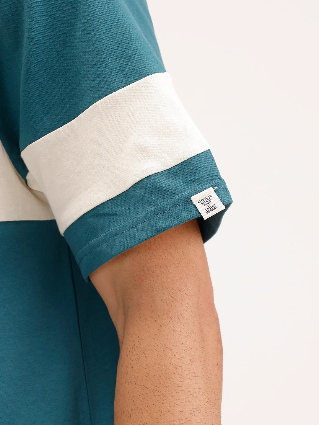 Oversized Fit Cut & Sew T-Shirt | Green - Image 5