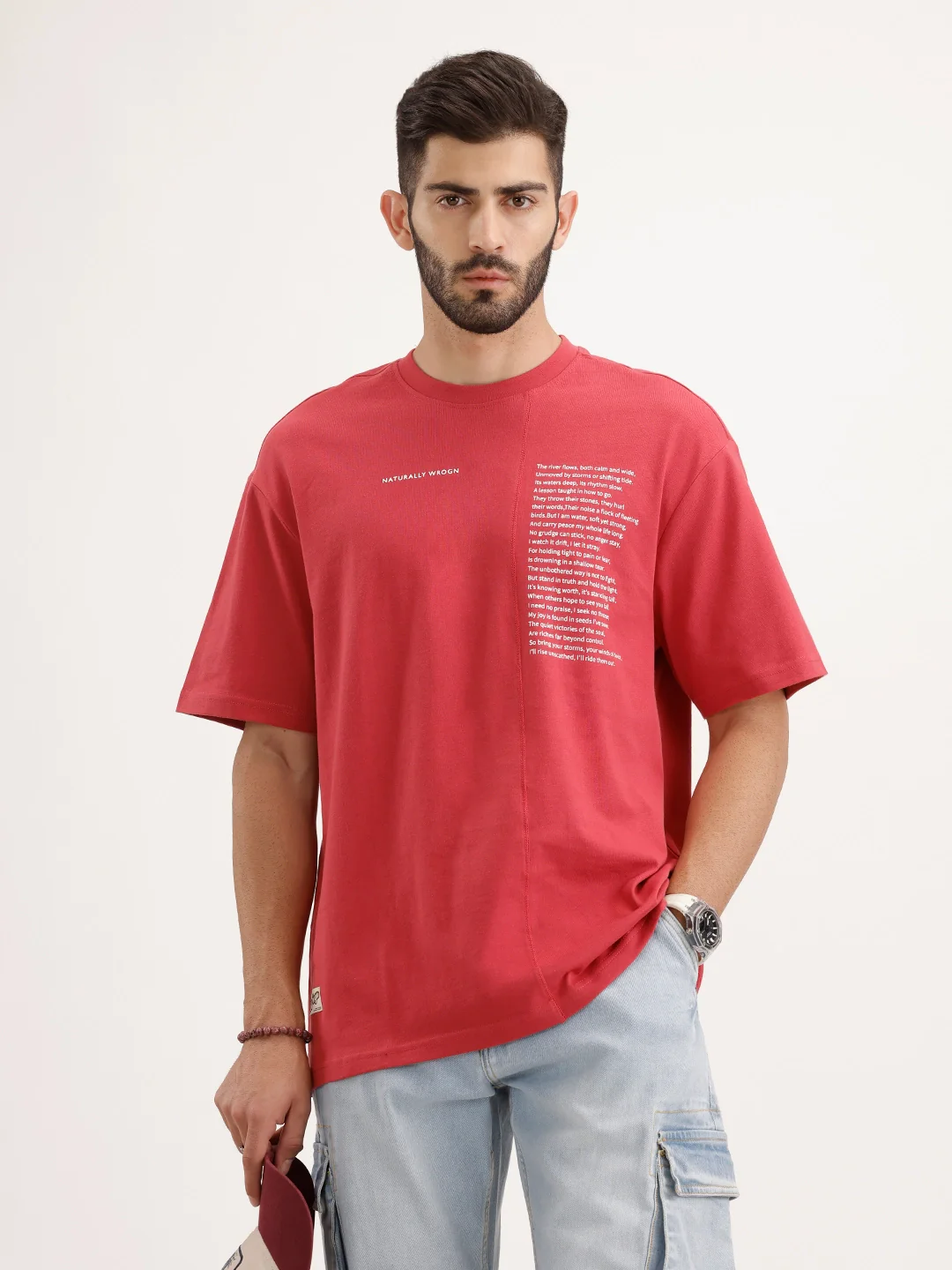 Oversized Fit Cut & Sew T-Shirt | Rust