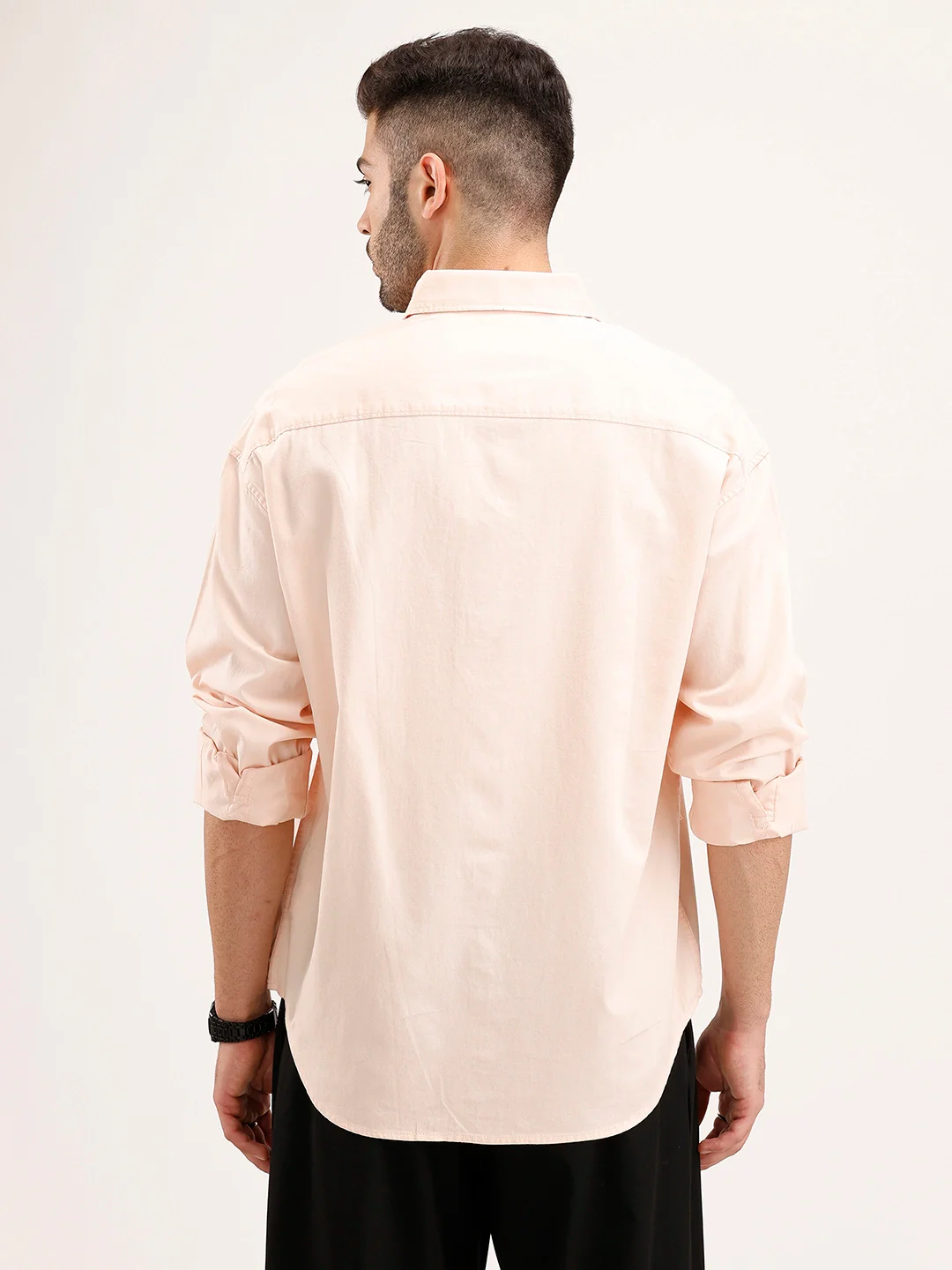 Oversized Fit Double Pocket Shirt | Peach - Image 3