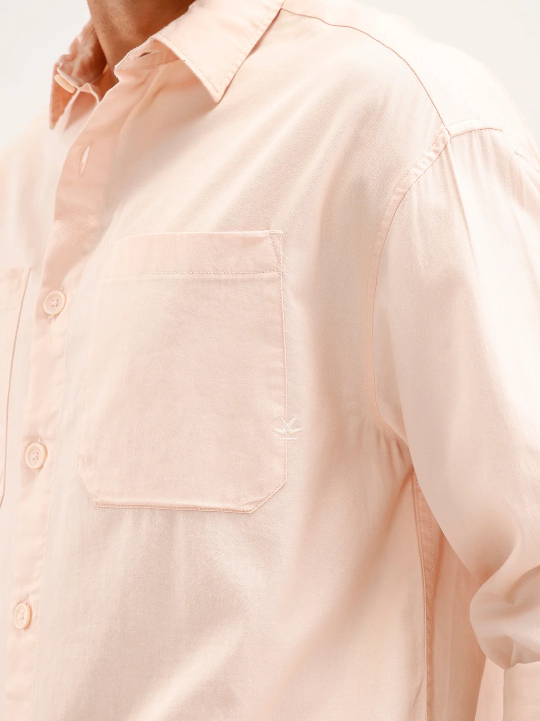 Oversized Fit Double Pocket Shirt | Peach - Image 5