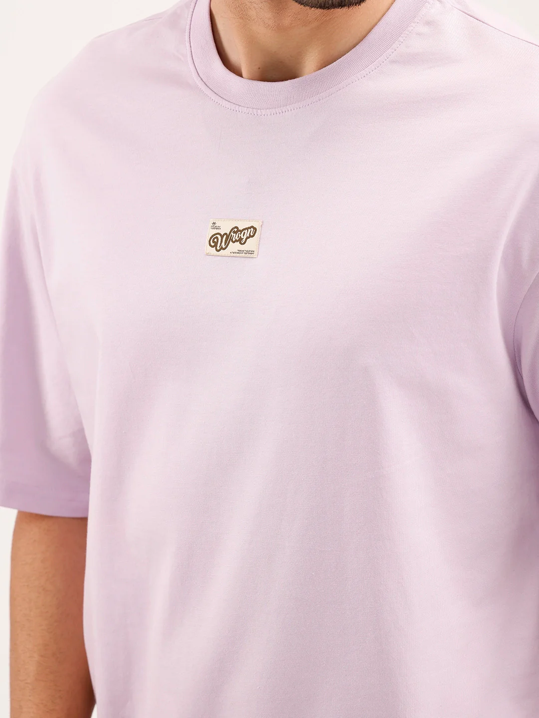Oversized Fit Patch Detailed T-Shirt | Purple - Image 5