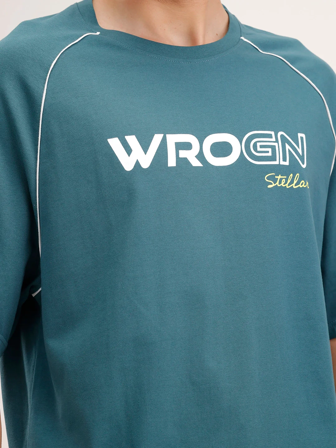 Oversized Fit Raglan Collar T-Shirt | Green - Image 5