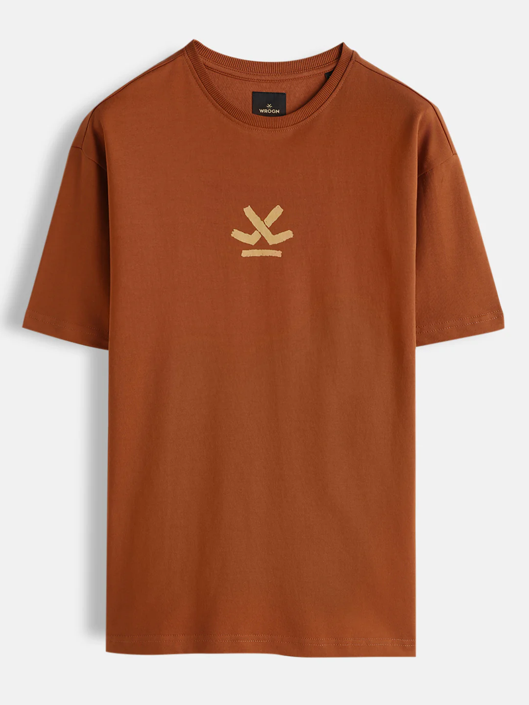 Placement Print Oversized T-Shirt | Orange