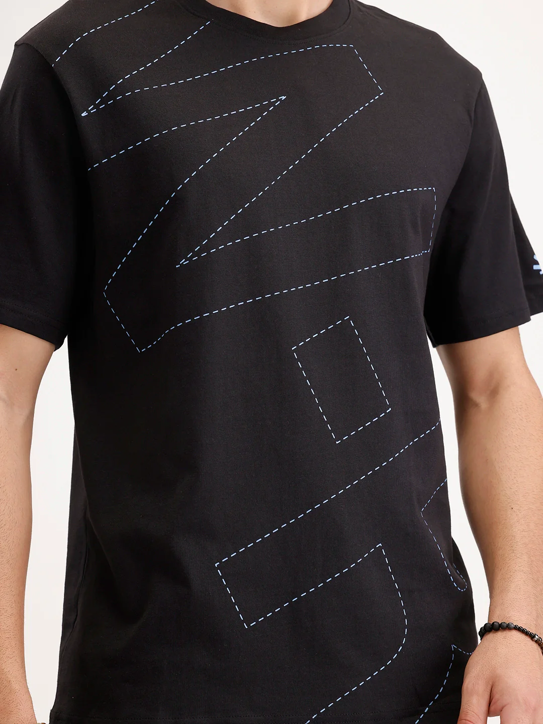 Placement Printed T-Shirt | Black - Image 5