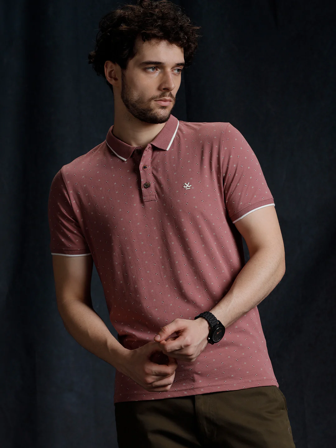 Polka Printed Polo T-Shirt