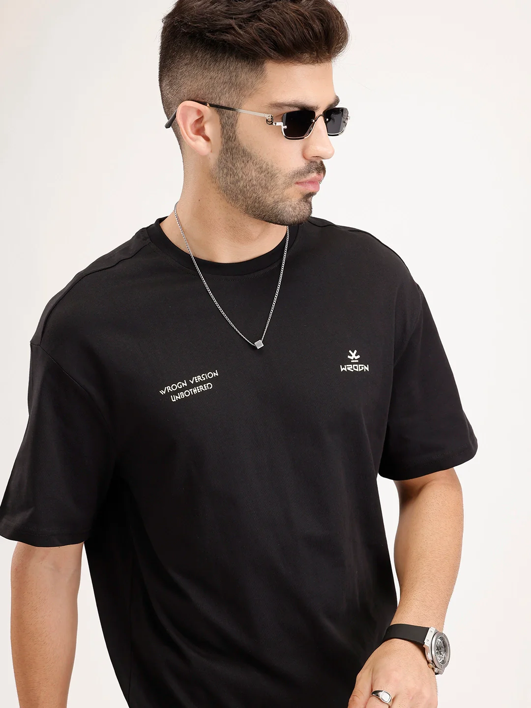 Oversized Fit Half Sleeve T-Shirt | Black