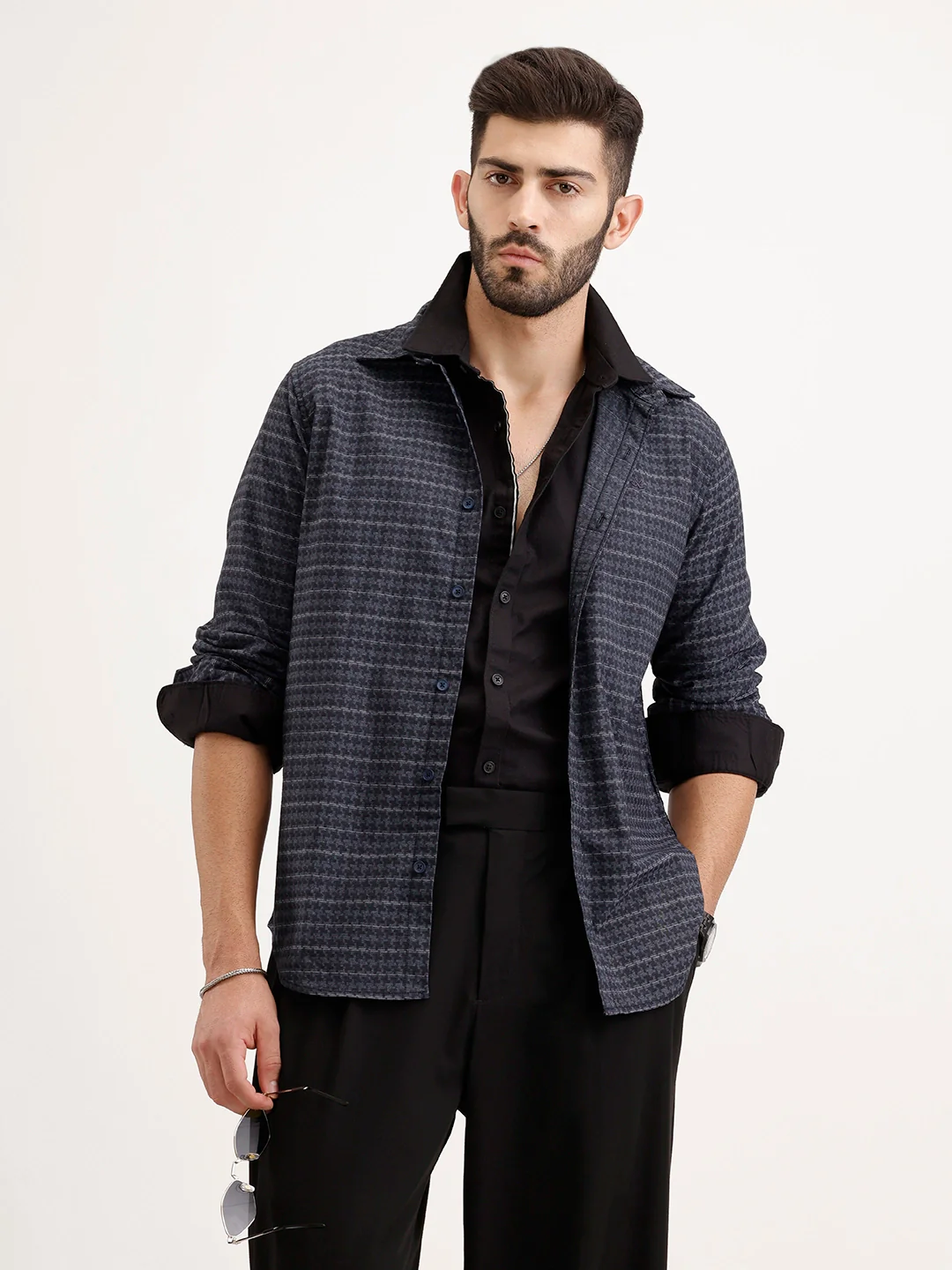 Regular Fit AOP Full Sleeve Shirt | Blue