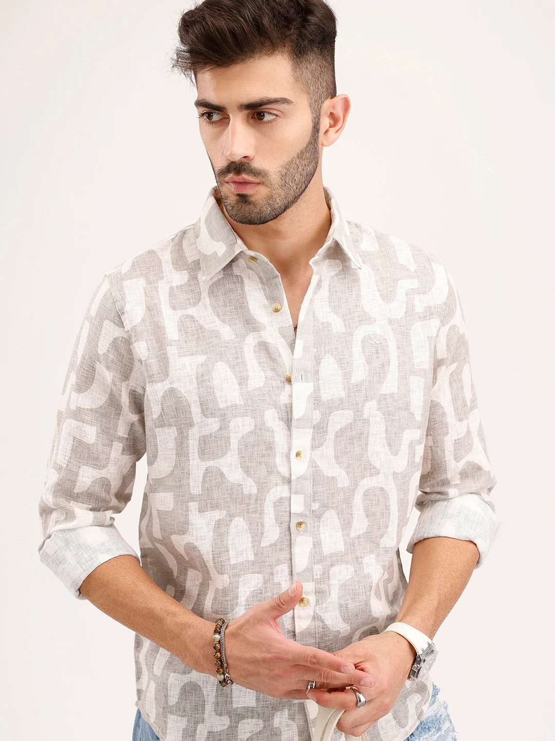 Regular Fit AOP Shirt | Grey