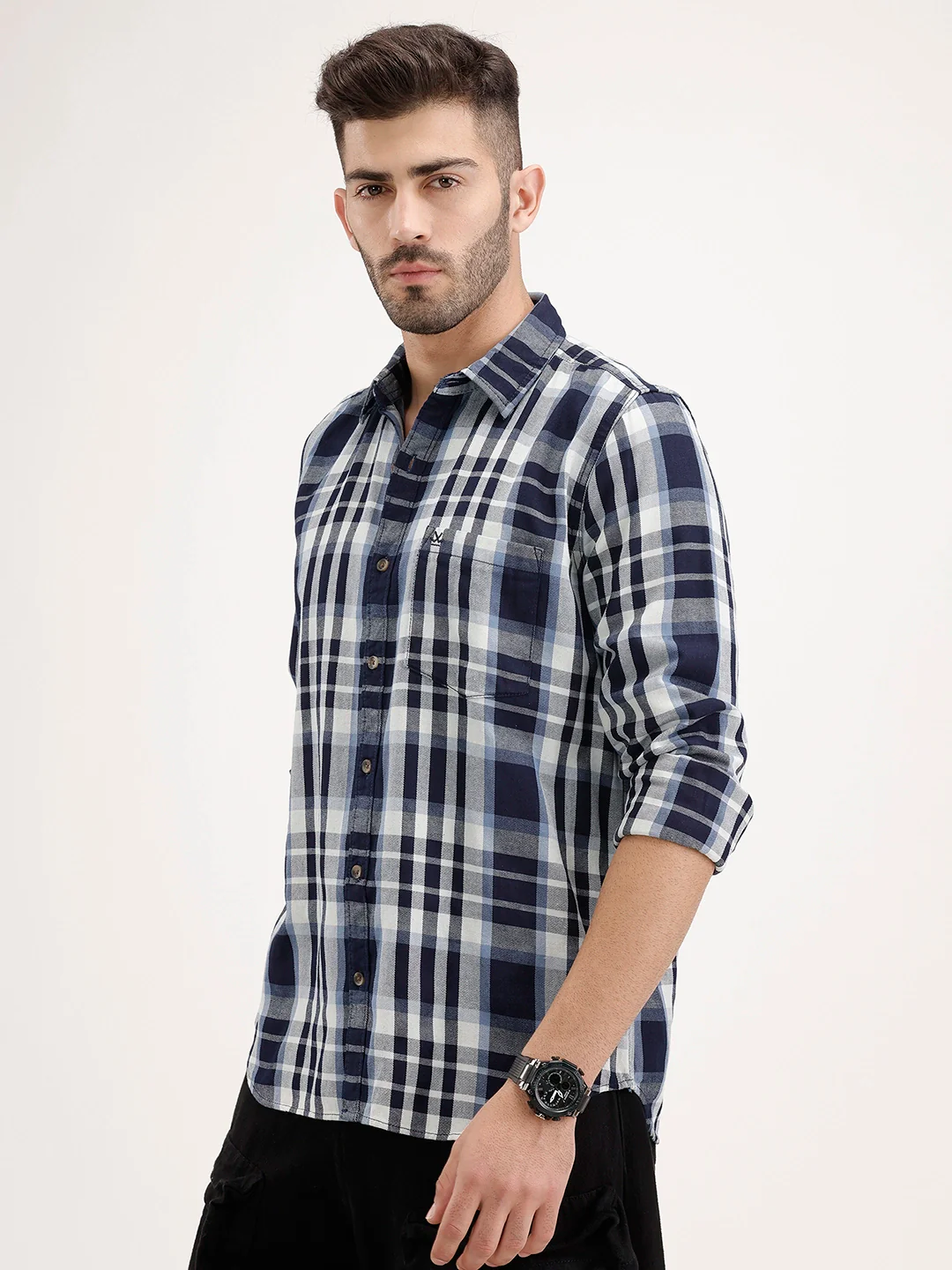 Regular Fit Checkered Shirt | Blue - Image 4