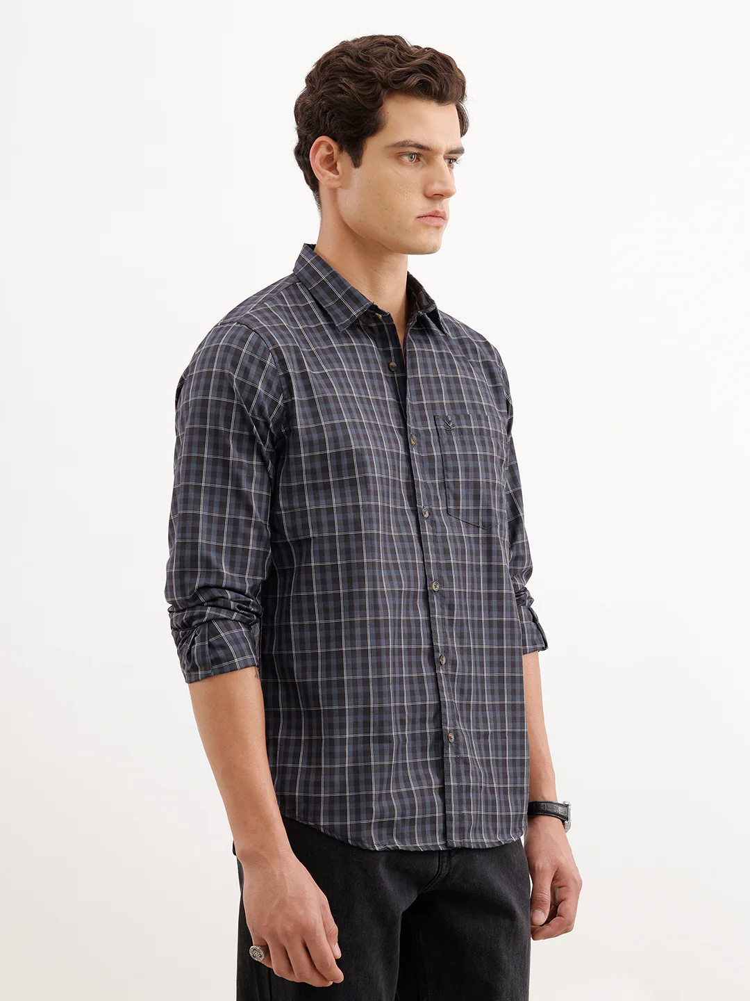 Regular Fit Checkered Shirt | Blue - Image 4