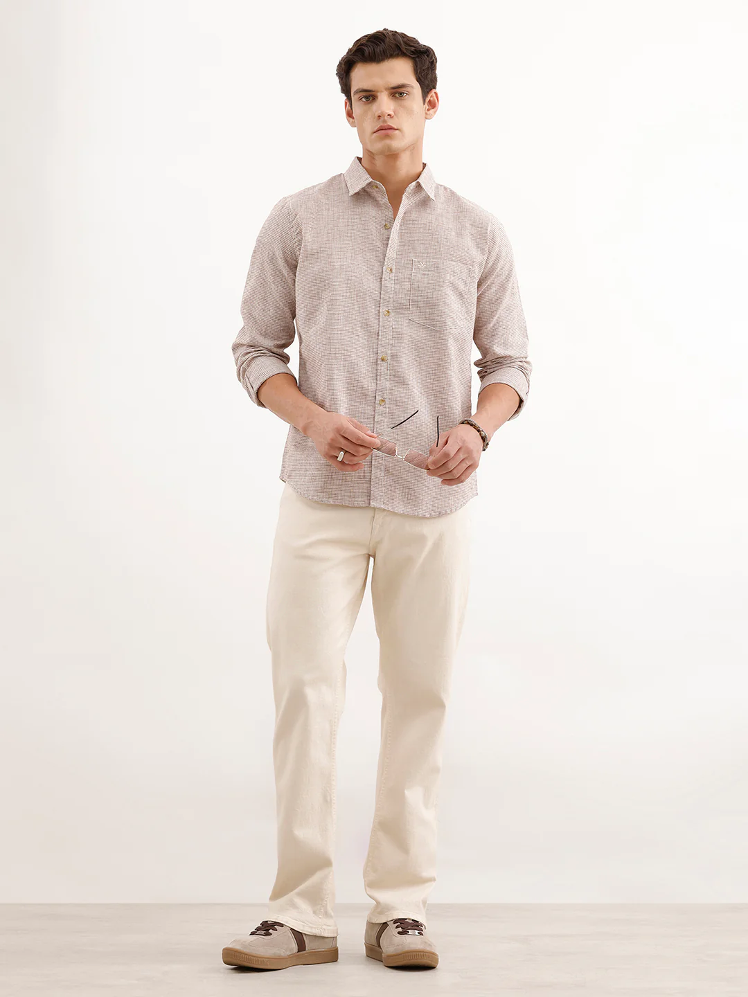 Regular Fit Checkered Shirt | Brown - Image 2