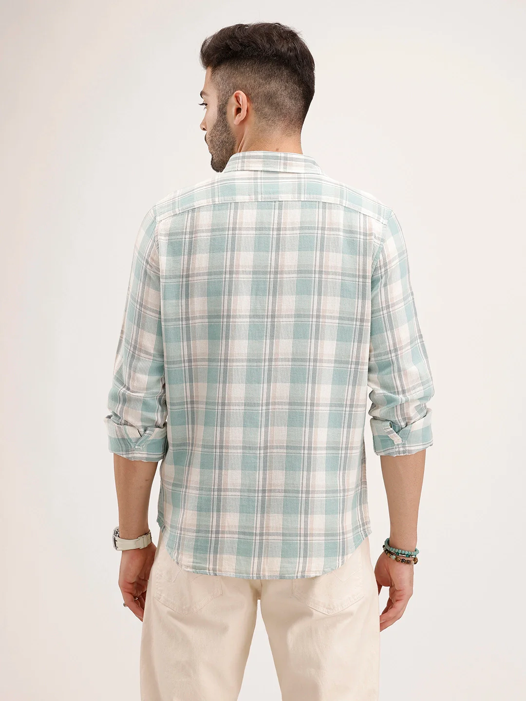 Regular Fit Checkered Shirt | Green - Image 3