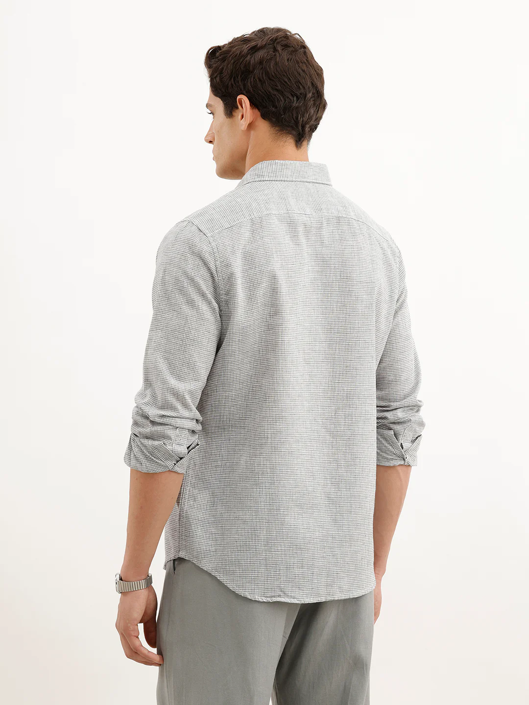 Regular Fit Checkered Shirt | Grey - Image 3