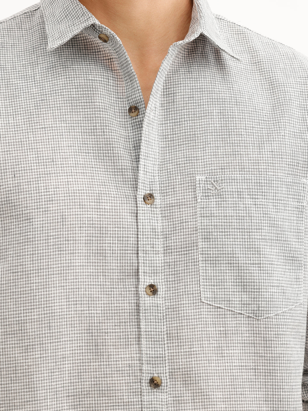 Regular Fit Checkered Shirt | Grey - Image 5