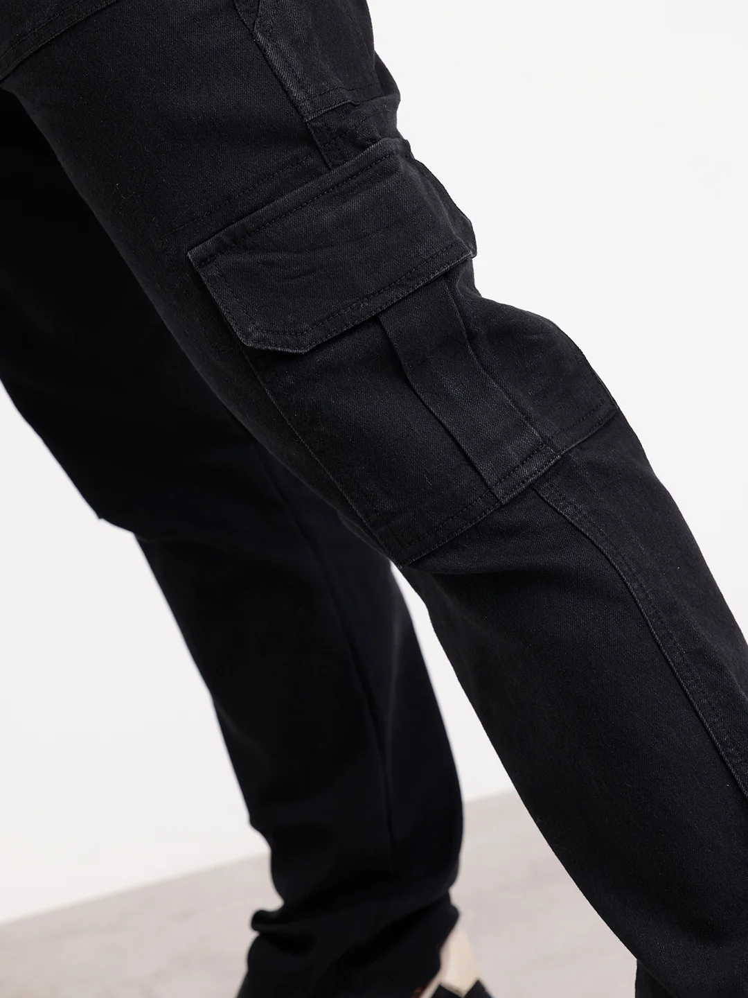 Relaxed Fit Denim Cargo | Black - Image 5