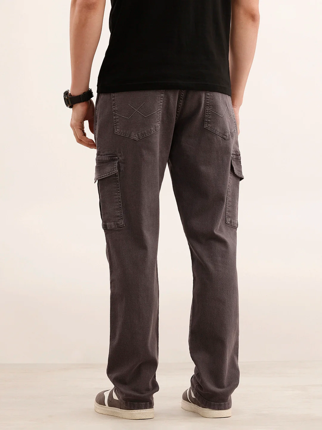 Relaxed Fit Workwear Cargo Jeans | Grey - Image 3