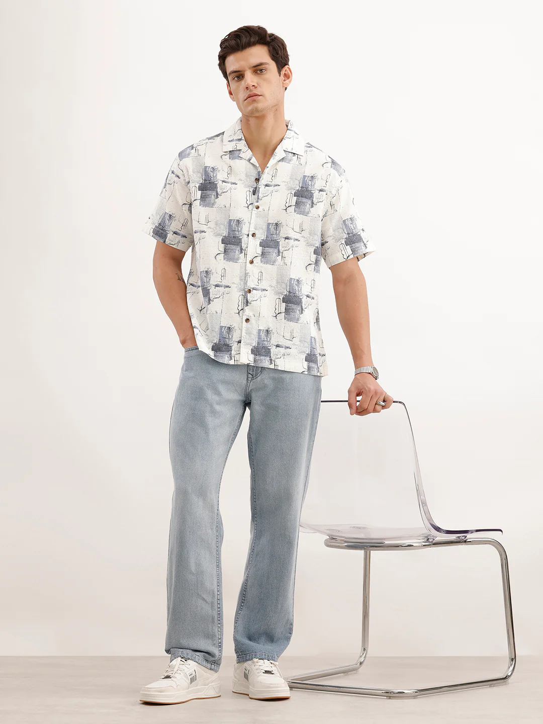 Resort Fit AOP Shirt | White - Image 2