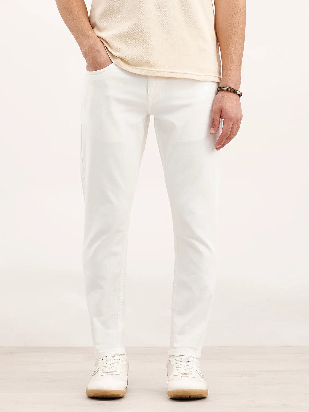 Skinny Cropped Denim Jeans | White