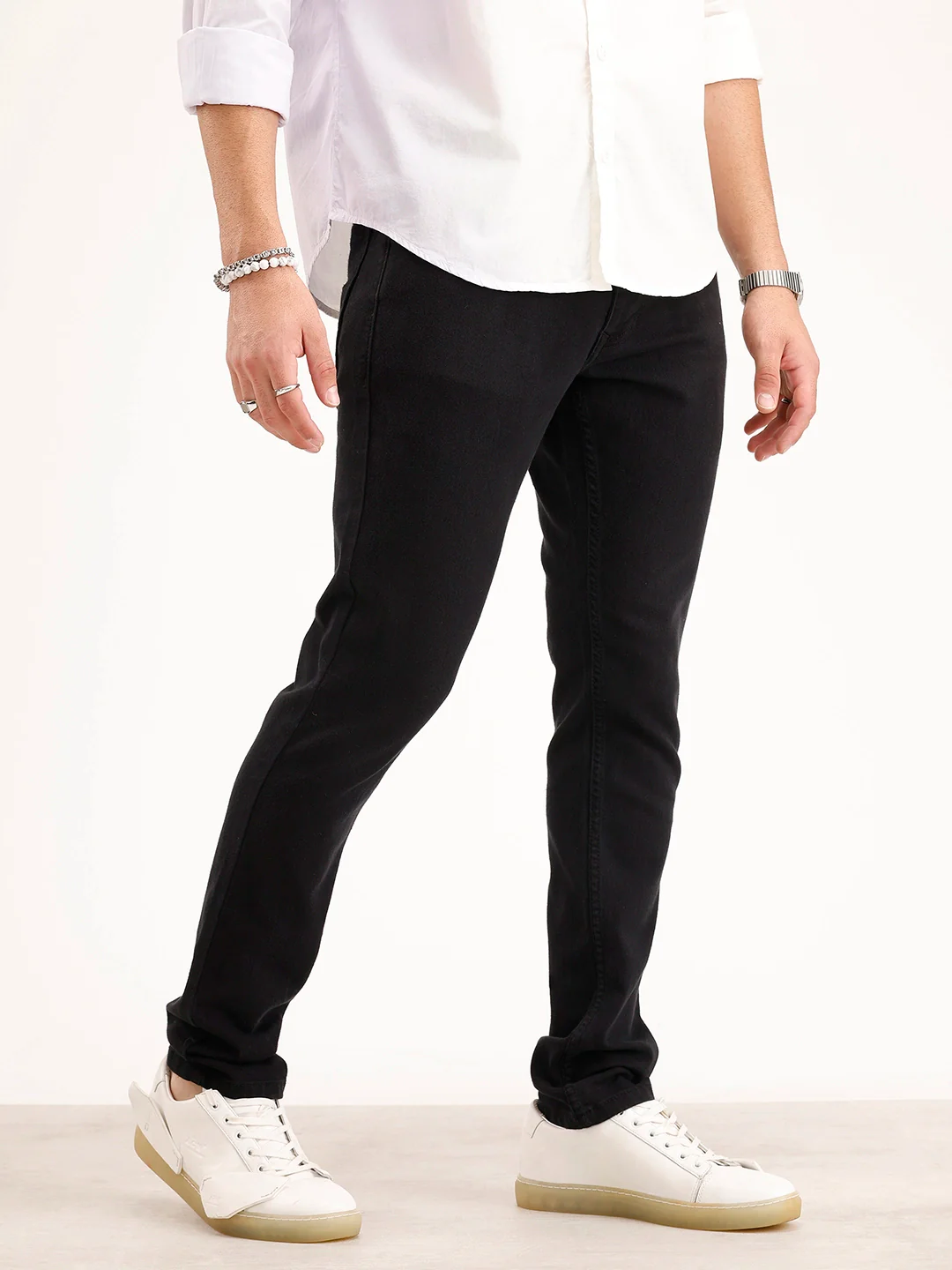 Skinny Fit Denim Jeans | Black - Image 4