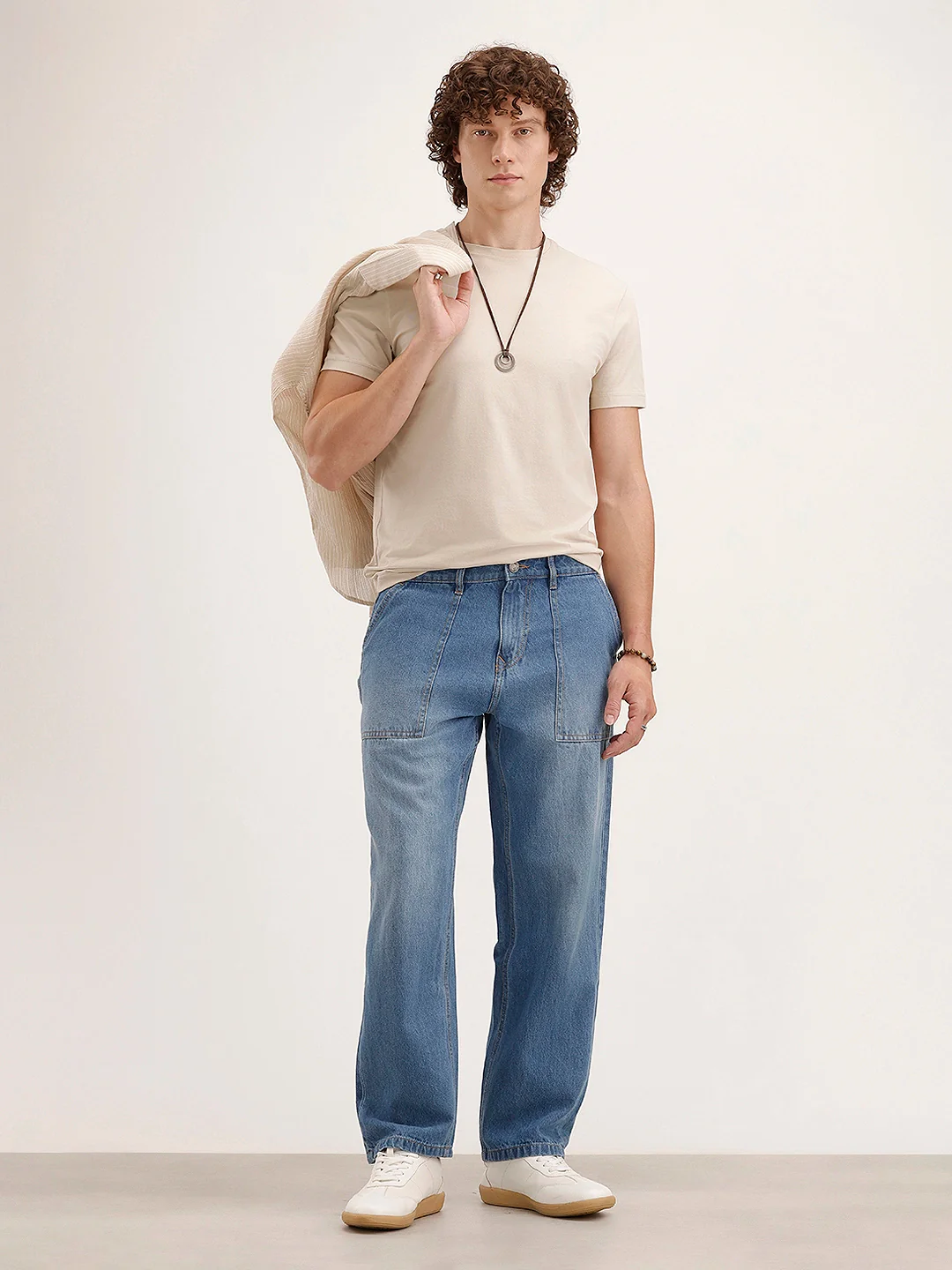 Light Fade Loose Fit Jeans | Blue - Image 2