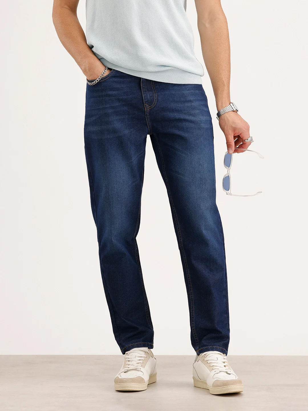 Slim Cropped Fit Denim Jeans | Blue