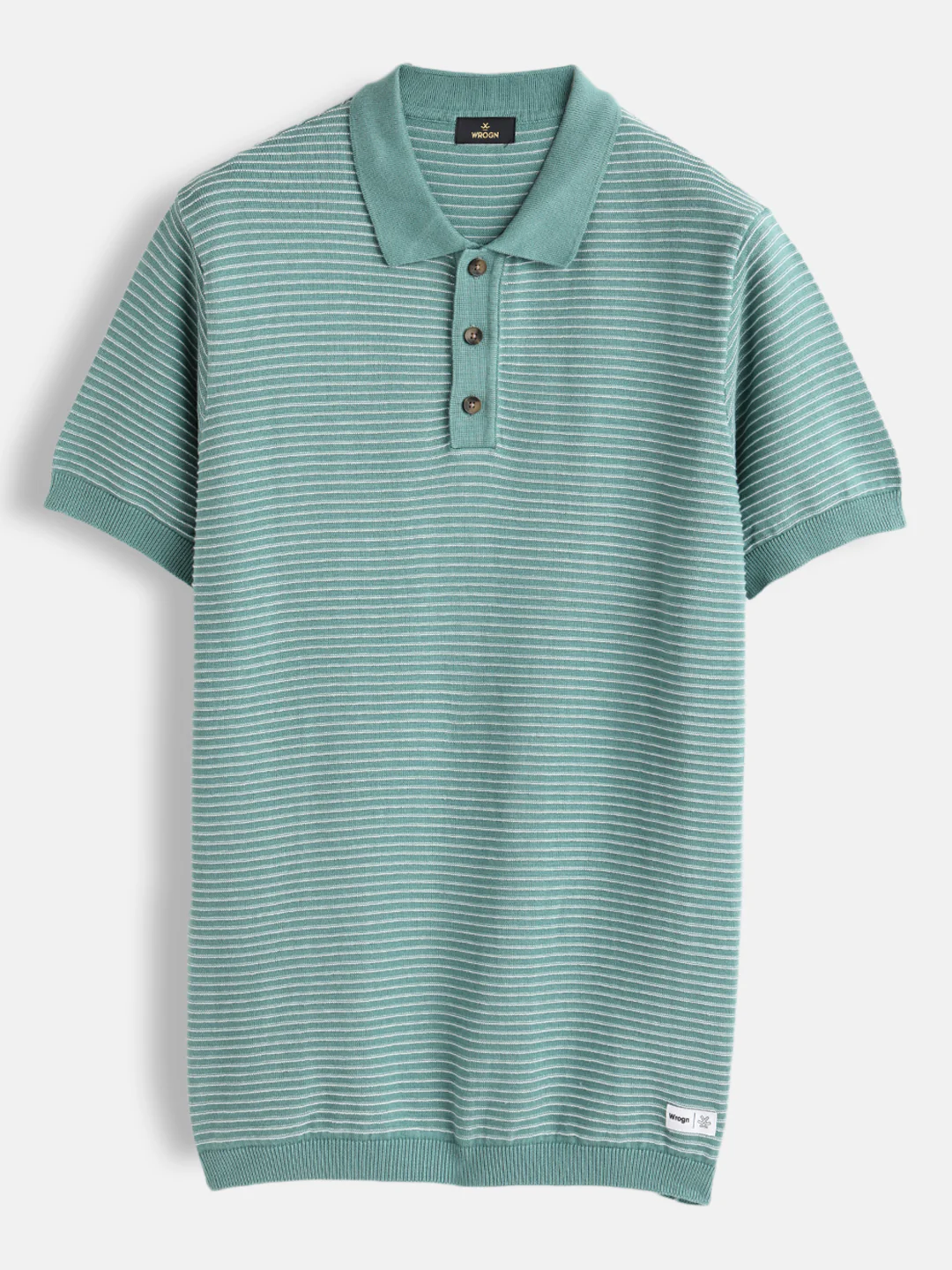 Slim Fit 100% Cotton Flat Knit Polo | Green