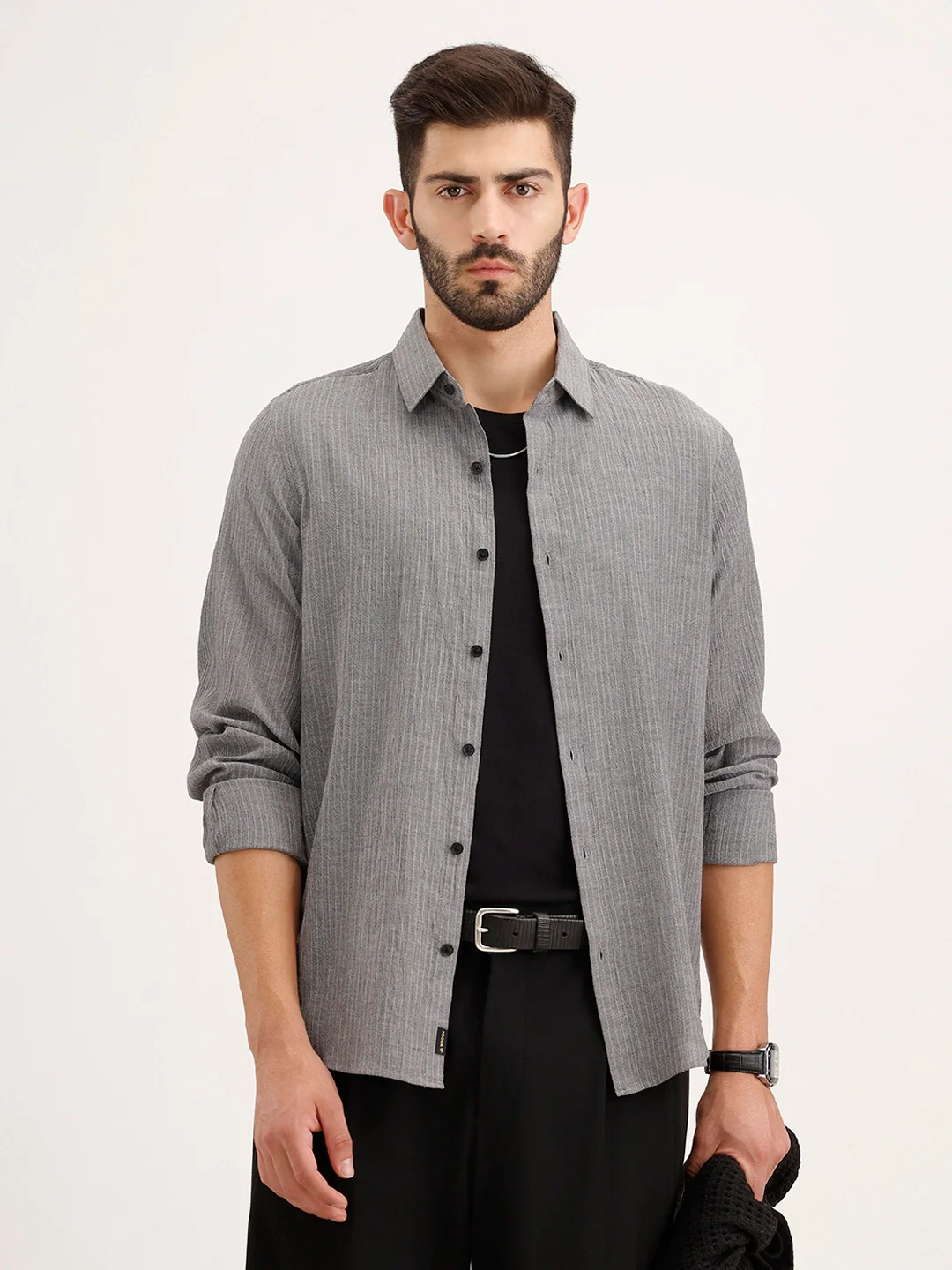 Slim Fit 100% Cotton Shirt | Grey