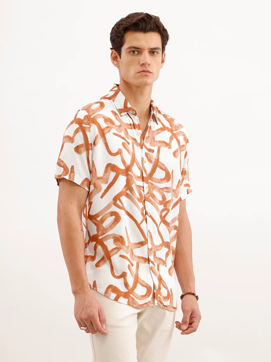 Slim Fit AOP Shirt | White - Image 4