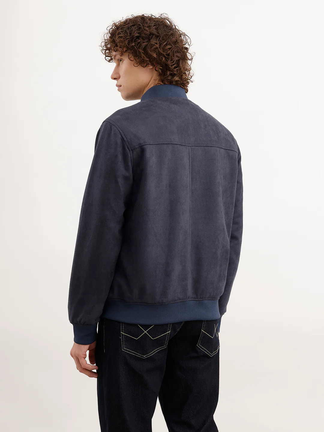Slim Fit Bomber Jacket | Blue - Image 3