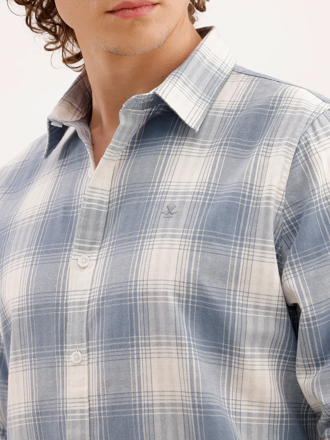 Slim Fit Checkered Shirt | Blue - Image 5