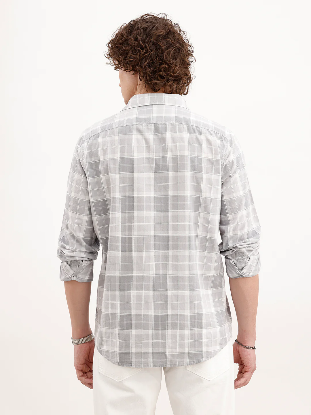Slim Fit Checkered Shirt | Grey - Image 3