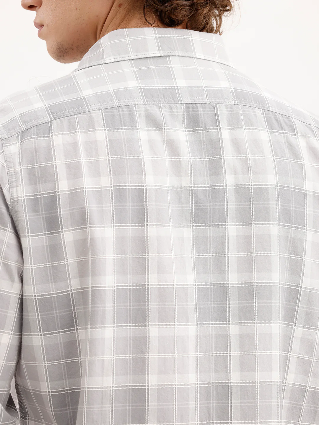 Slim Fit Checkered Shirt | Grey - Image 5