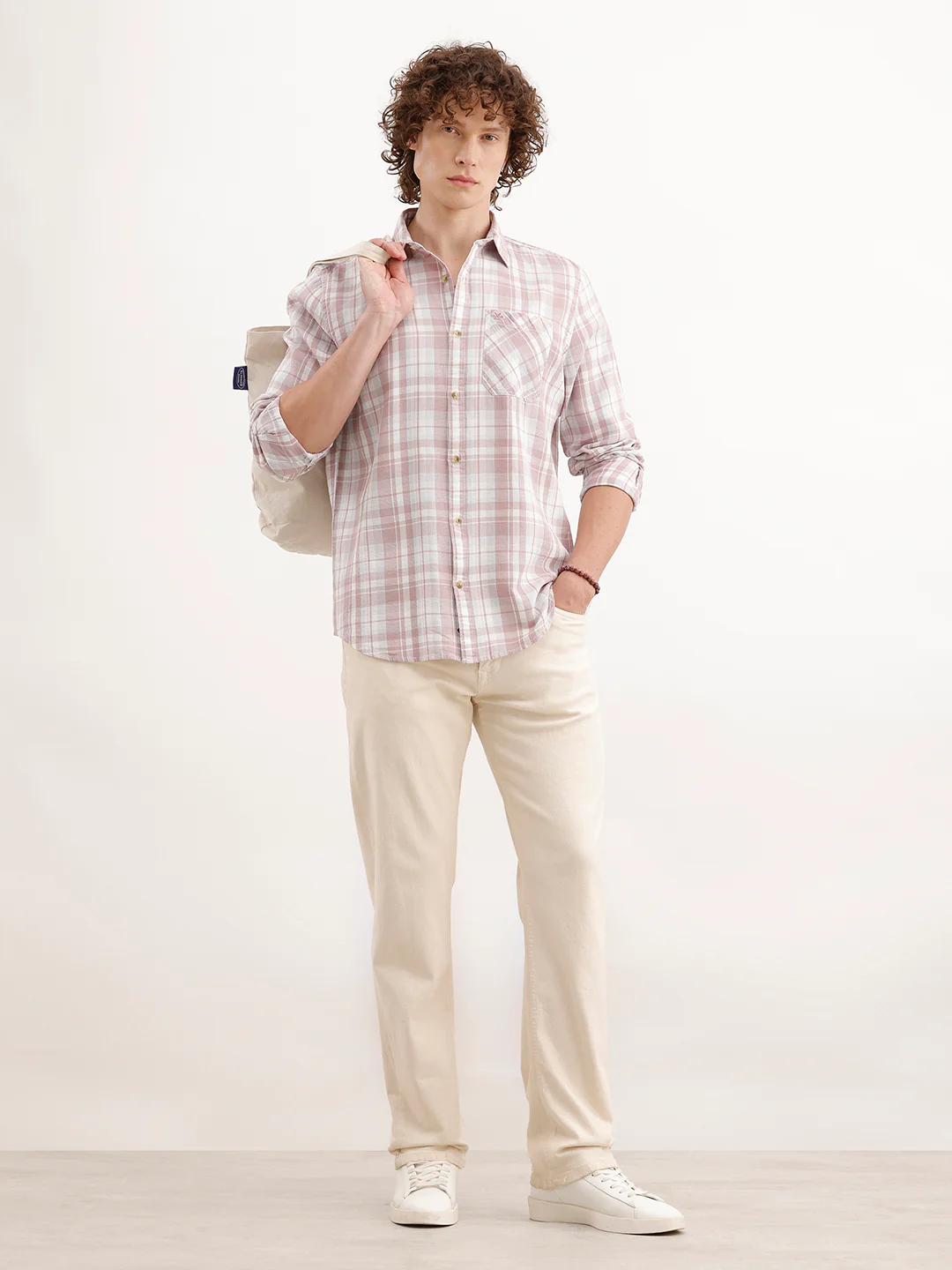 Slim Fit Checkered Shirt | Pink - Image 2
